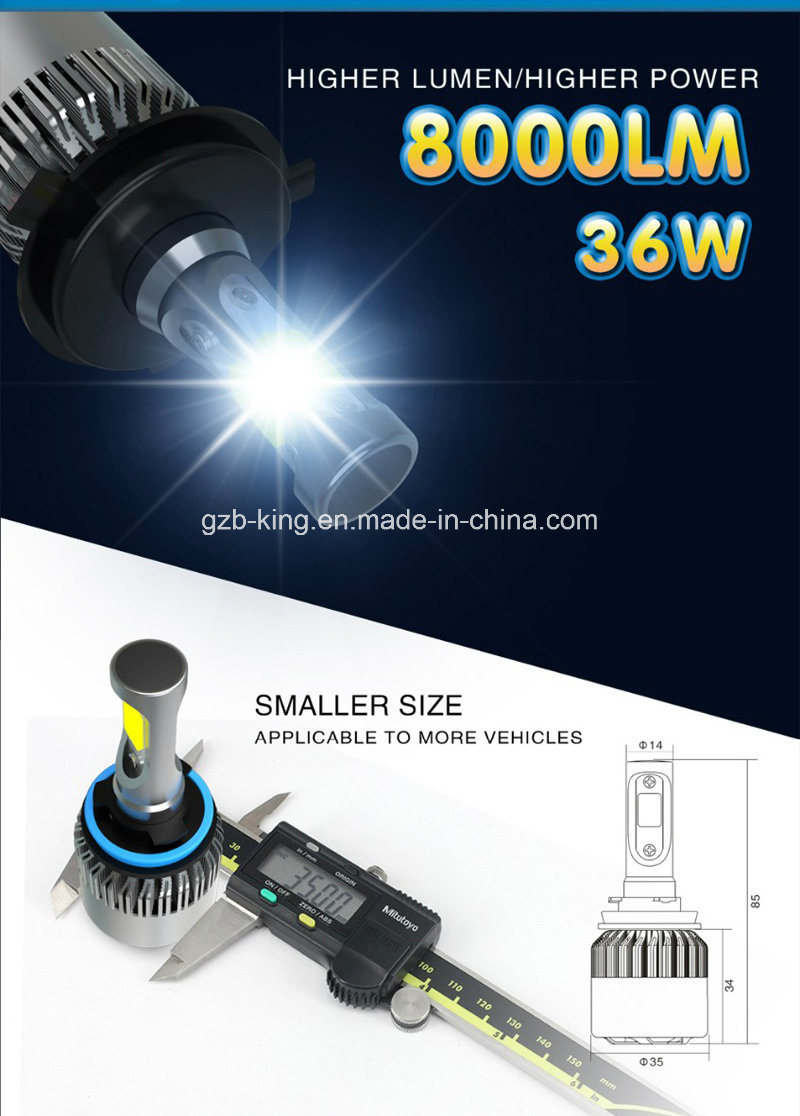 H4 8000lm LED Headlight Kit Hi/Low Beam White 6000k Bulbs