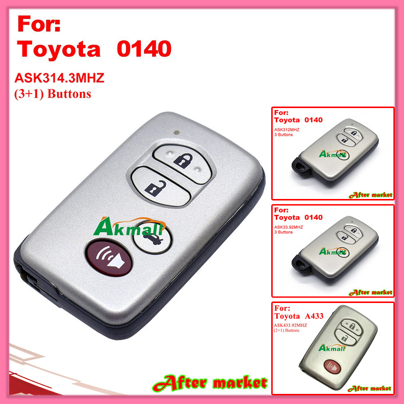 Smart Key with 3+1 Buttons Ask314.3MHz 0140 ID71 Wd03 Wd04 Camryreizpardo 2005-2008 Silver for Toyota