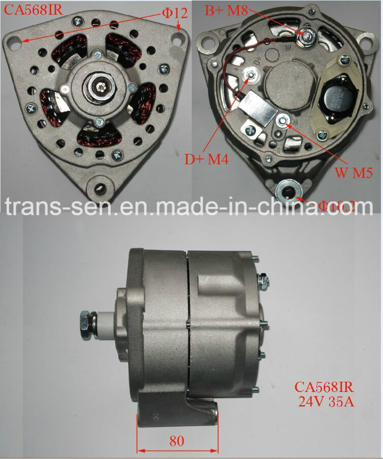 Bosch Auto Alternator for Mercedes Benz Trucks (0-120-489-316 CA568IR 24V 30A)