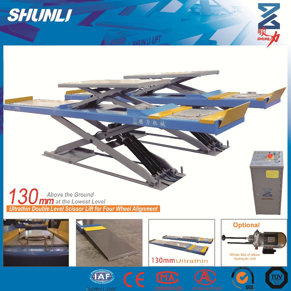 Hydraulic on Ground Wheel Alignment Scissor Car Lift with Ce