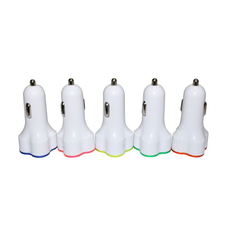 ABS 3.1A Dual USB Mobile Phone Car Charger with Smart IC