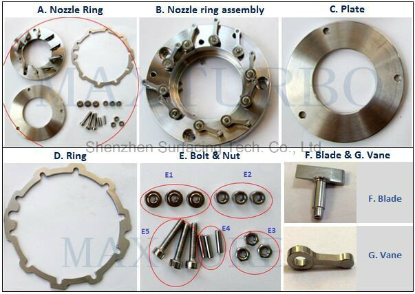 Automotive Turbo Charger Nozzle Ring Kit Parts Turbocharger