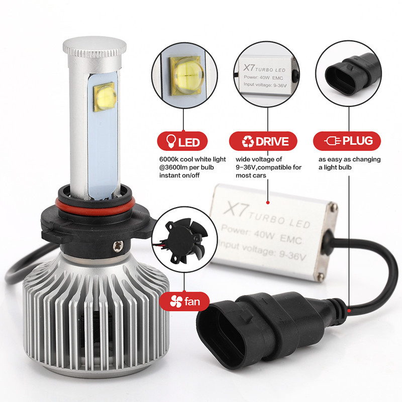 9005 40W 6000k CREE LED Headlights Conversion