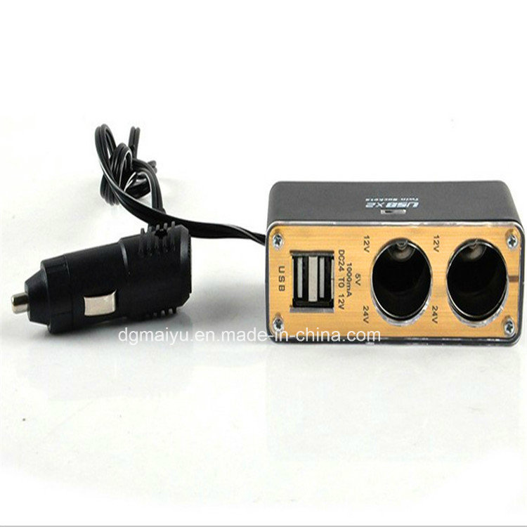 Hot 12 V Car Cigarette Lighter Charger Adapter Socket with 2 USB