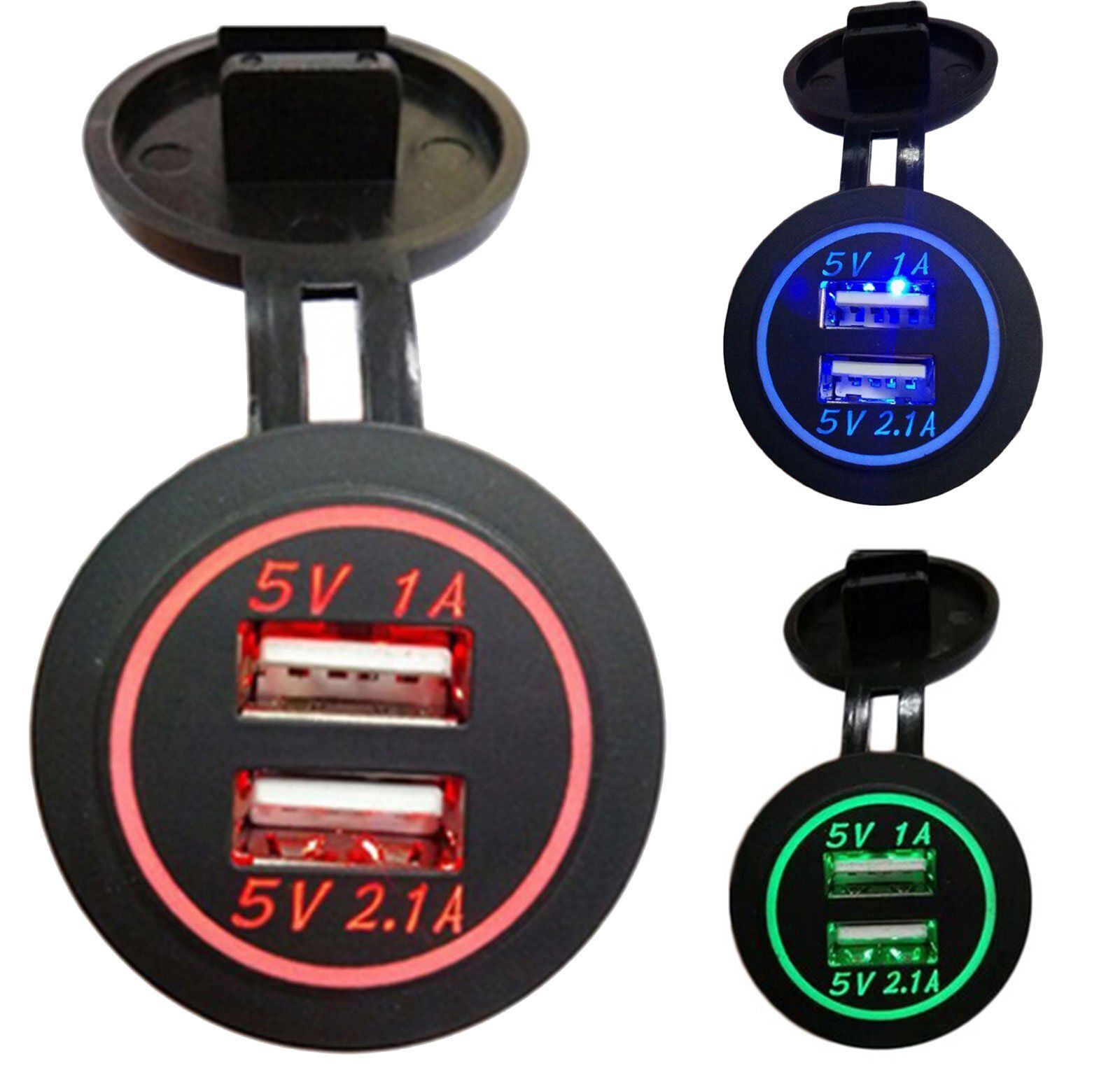Dual USB Car Cigarette Lighter Socket Splitter Charger Power Adaptor Outlet BS