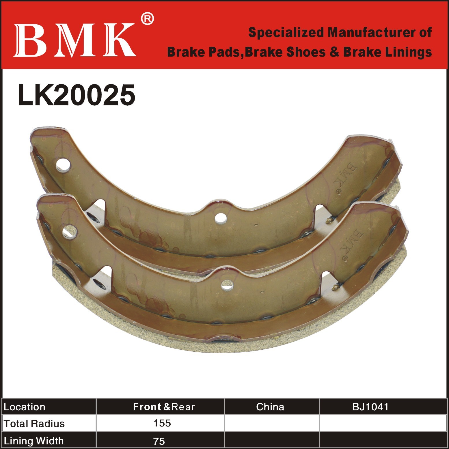 BMK High Quality Brake Shoes (LK20025)