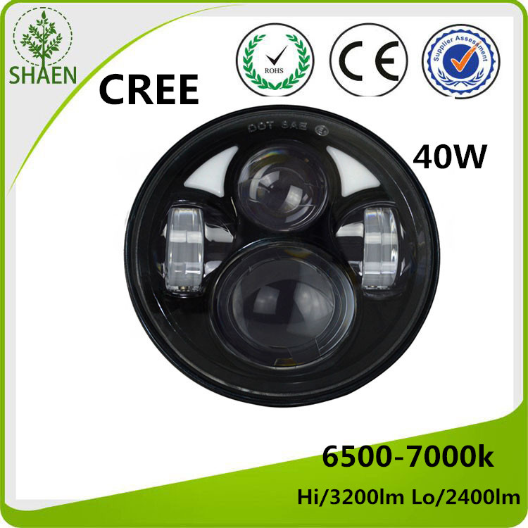 5.75 Inch 40W Round LED Headlight for Motorcycle