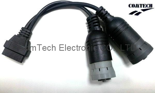 J1939 9pm+J1708 6pm to Obdii 16p F Cable