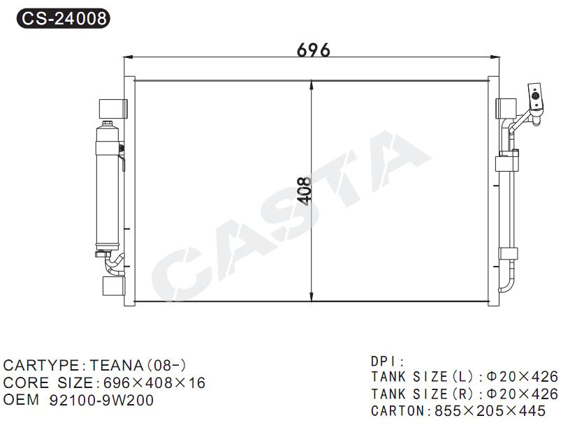 Smart Engine Condenser for Nissan Teana (08-)