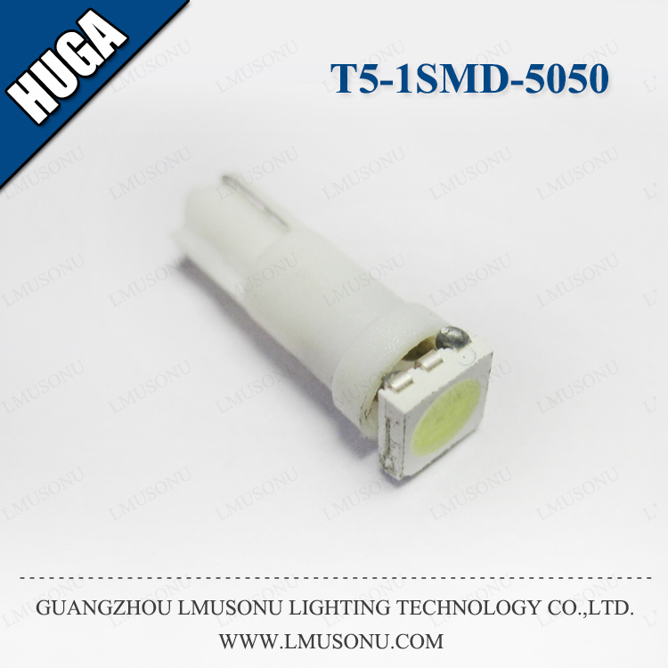 Car Auto LED Bulbs 1 SMD 5050 T5 LED Bulb Light