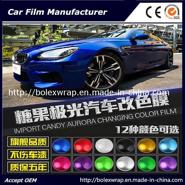 Glossy Candy Colored Car Body Vinyl Wrap Stickers/Car Body Film