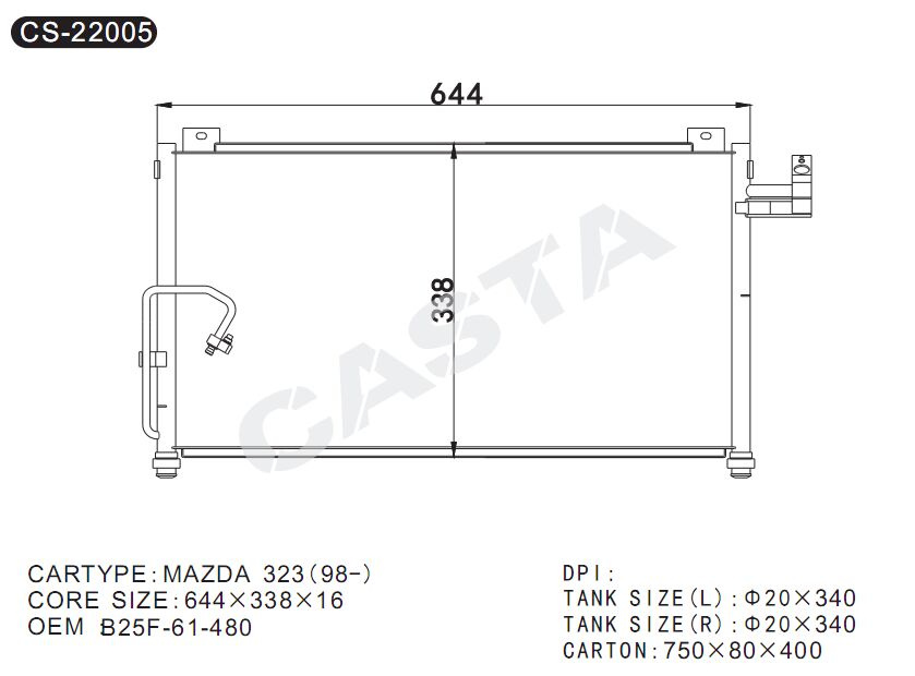 Auto Condenser for Mazda 323 (98-)
