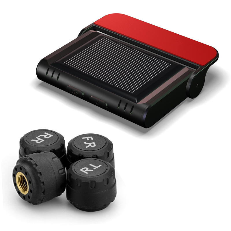 Solar Power TFT Display TPMS with 4 External Sensors Rear-Time Monitoring The Pressure & Temperature