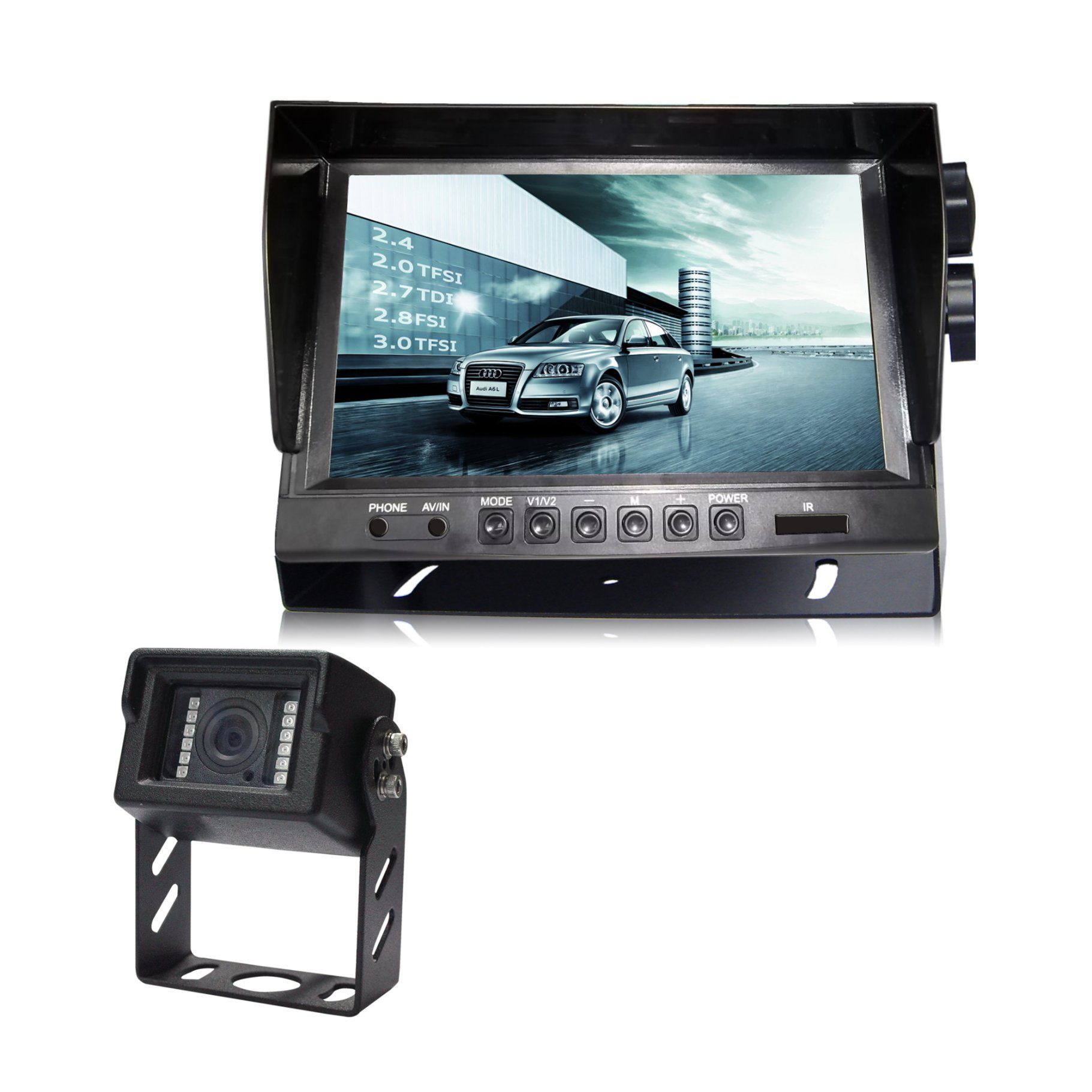 Digital 9 Inches TFT LCD Car Rear View Color Screen Monitor with 4 Reversing Cameras for Bus, Trucks