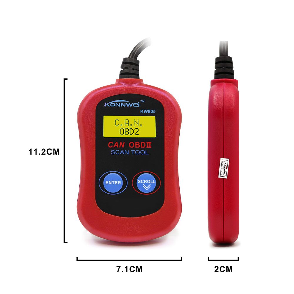 2018 Newest Konnwei Kw805 Car Code Reader Can Bus OBD2 Obdii Car Diagnostic Tool Ms300 OBD2 Scanner Free Shipping
