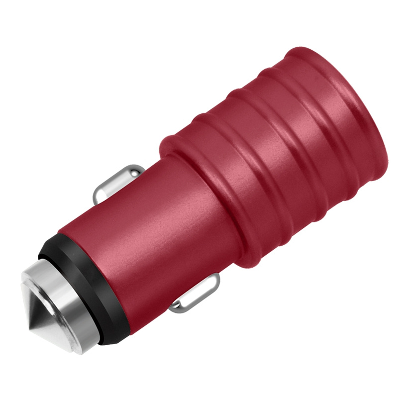 Aluminum Alloy Metal Dual 2 Ports Safety Hammer Car Charger