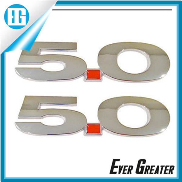 5.0 Chrome 3D ABS Car Badges with 3m Glue