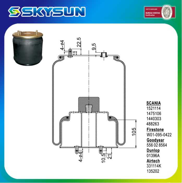 Scania Air Spring 1521114 for Suspension System