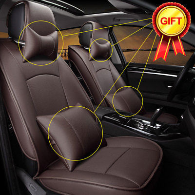 Car Seat Cover PU Leather 5-Seats Front & Rear Cushion for Ford F-150 2010-2016