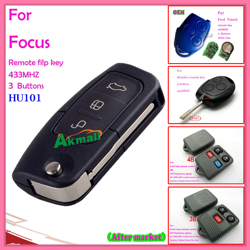 Key Remote Control for Auto Ford with 3 Buttons 315 Frequency (gray) (for 2002-2007 models focus Taurus Territory Tribute Falcon Fair lorr)