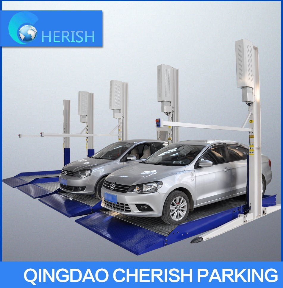 Two Post Double Cylinder Parking Lifter with Ce