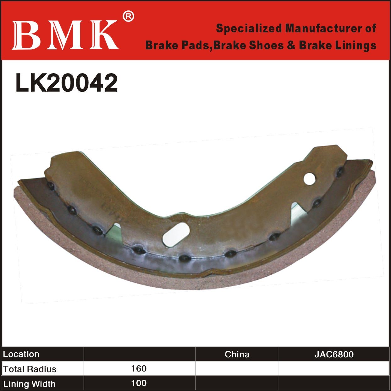 High Quality Brake Shoes (LK20042) for JAC