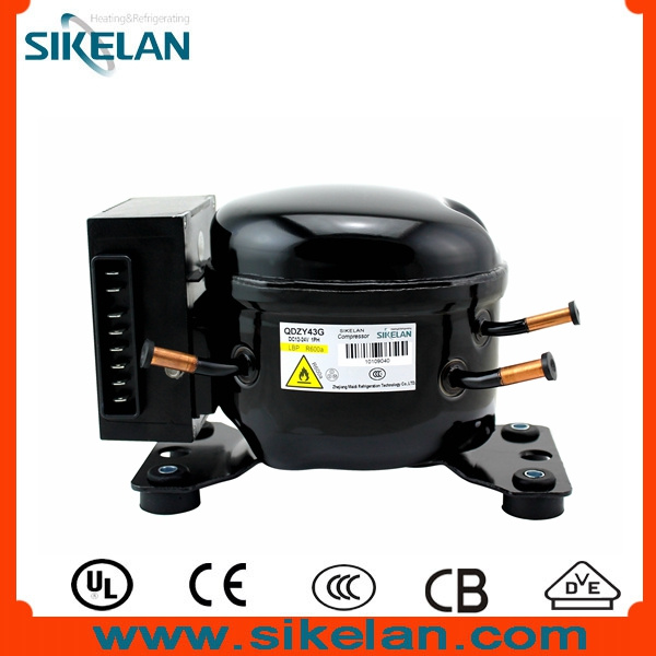 R600A DC Solar Compressor 12/24VDC Qdzy43G for Car Refrigerator Freezer
