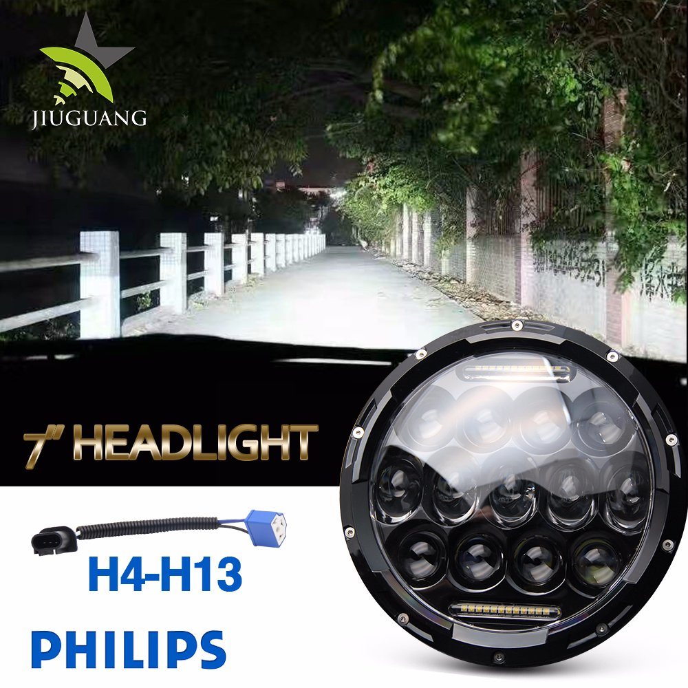 75W Waterproof Round High Power off Road LED Headlight 7'' for Jeep