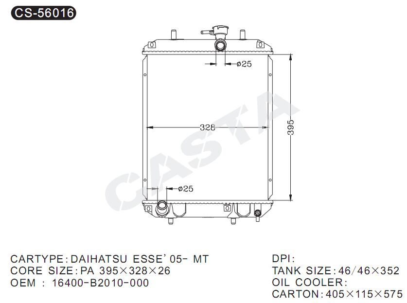 Auto Parts Radiator for Daihatsu Esse'05-Mt