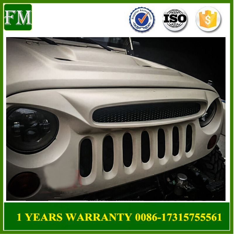 ABS Matte Black Ghost Grille for Jeep Wrangler 2007-2017