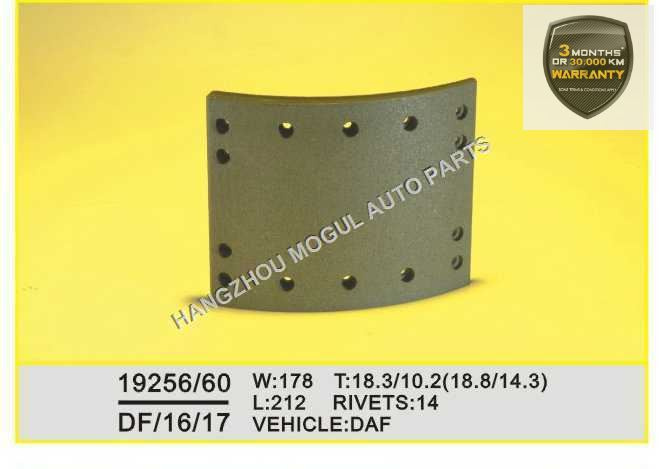 Brake Lining for Heavy Duty Truck Non Asbestos (19256/19260)