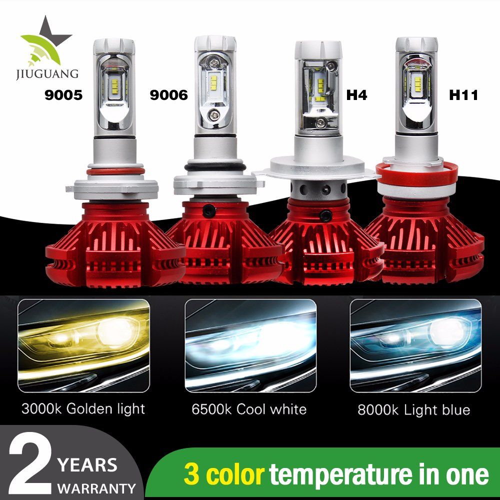 Super Bright X3 Car Lights Lamp H7 H11 3000K 6500K 8000K 3 Color Temperature 9004 9005 9006 9007 H13 H4 Auto Bulb LED Car Headlight
