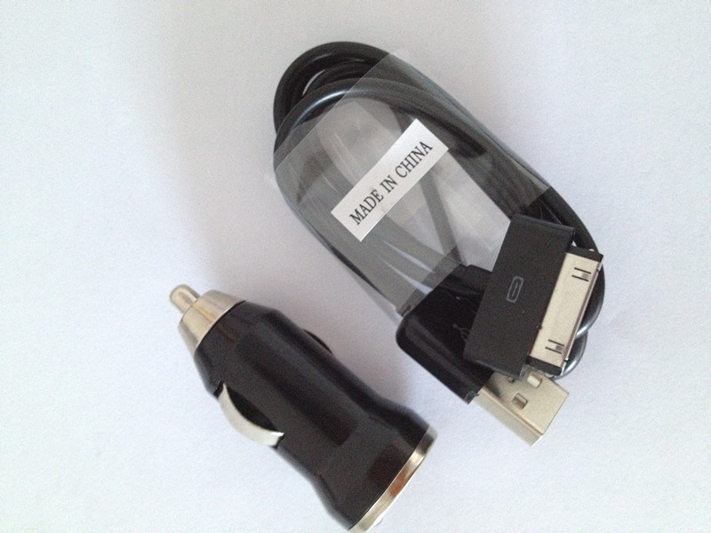 Car Charger &USB Data Cable for iPhone 4 4s 3G