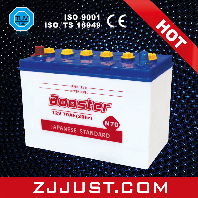 N70 12V70ah 12volt Lead-Acid Dry Charged Car Battery