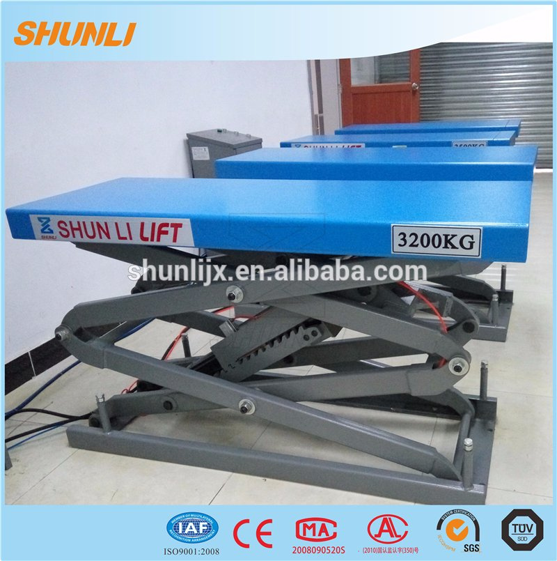 Twin Cylinder Hydraulic Scissor Car Hoist Base on Fundation
