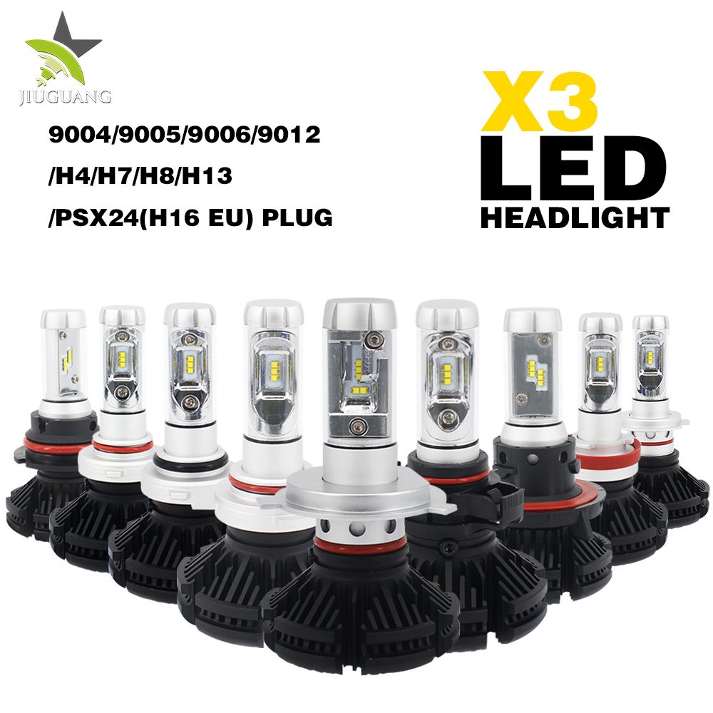 Wholesale Super Bright 12000lm 50W Black X3 LED Headlight Bulb