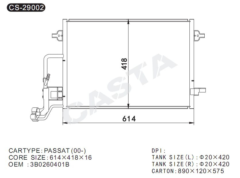 High Quality Auto Condenser for Volkswangen Passat (00-)