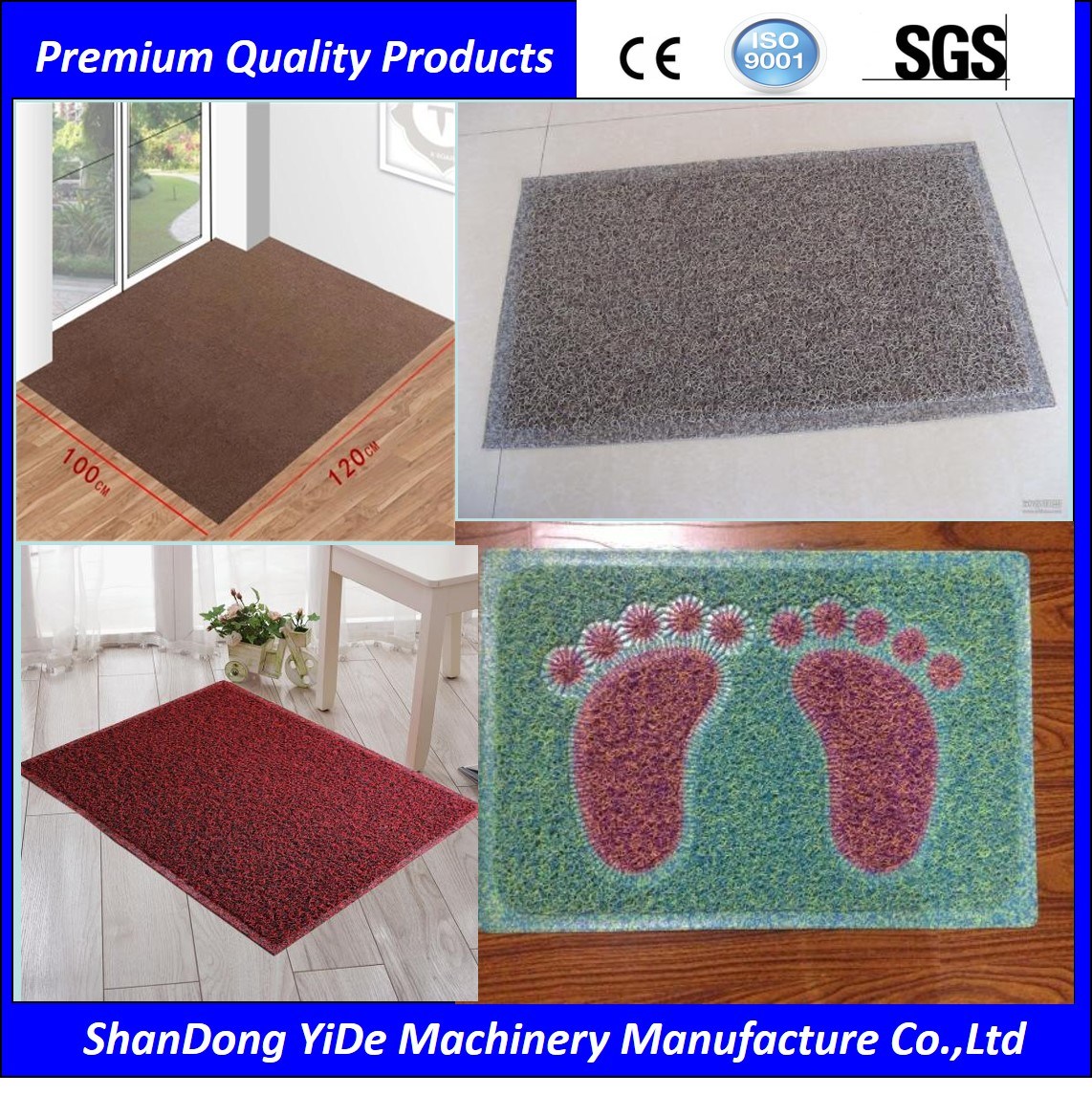 Non-Toxic and Tasteless Double Color Sprayed Coil Door Foot Rugs