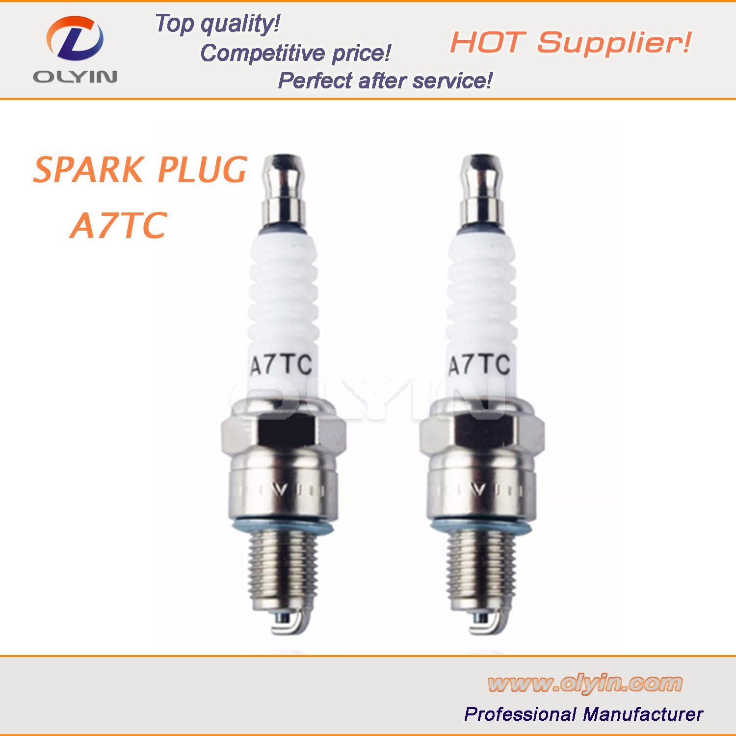 OEM Motor Parts, Nickle Motorcycle Spark Plug A7tc