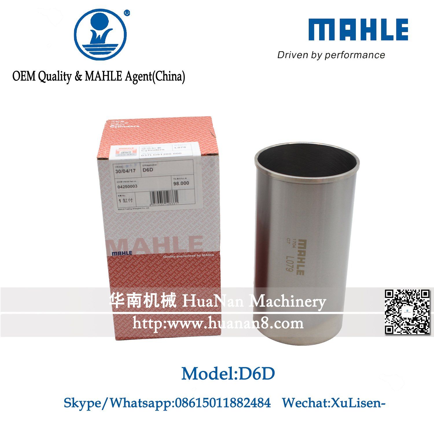 Volvo D6d Cylinder Liner Mahle Brand Liner Deutz