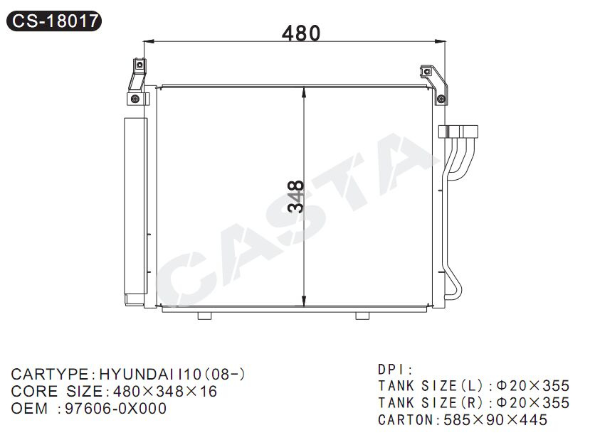 Best Selling Car Condenser for Hyundai I10 (08-)