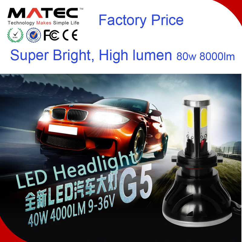 Guangzhou Matec LED Car Headlight LED Light Headlight H4 H7 H11 9004 9005 9006 9007