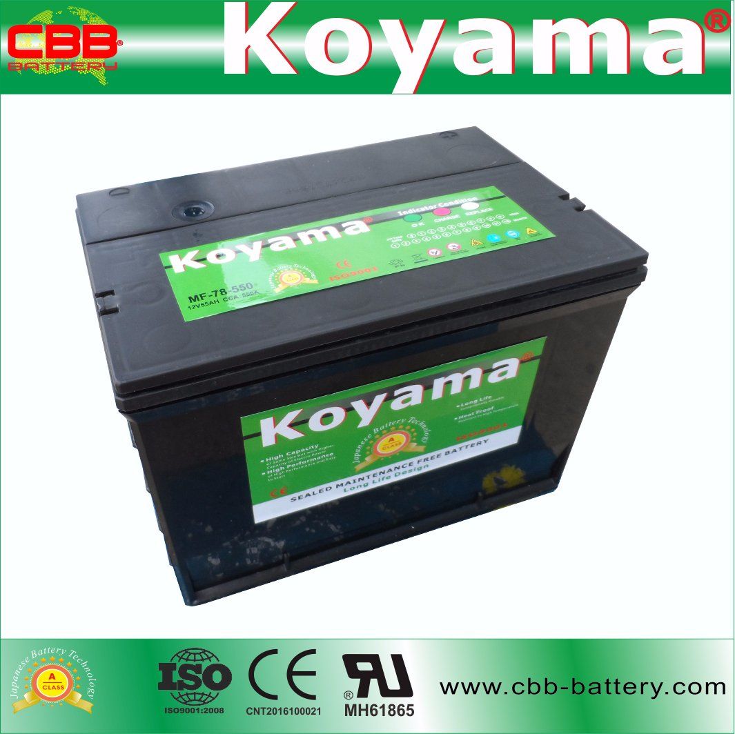 Mf78-550 12V 55ah Marine Battery with High CCA
