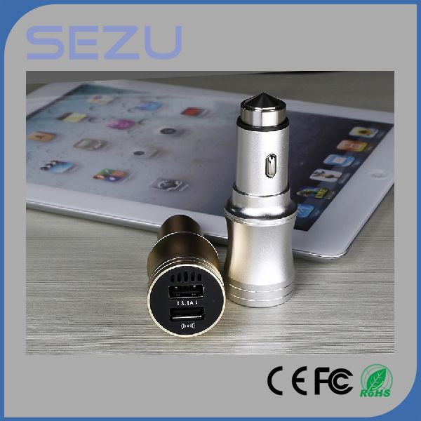 3.1A Air Purifier Fast Charge Dual Output USB Phone Charger for Car