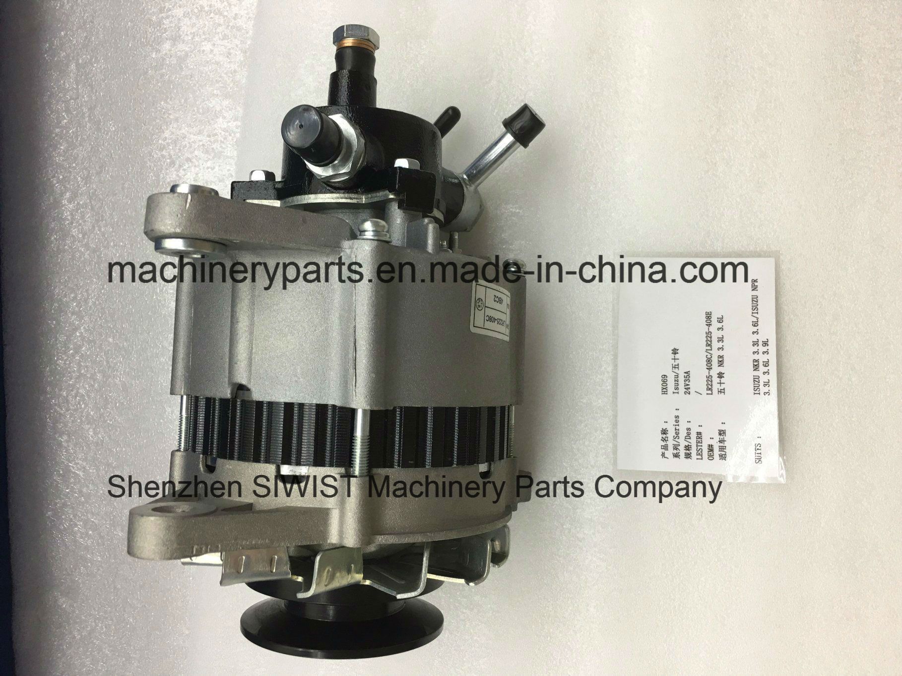 Alternator Lr225-408c Lr225-408e Lr225-411 8-94472-330-0 8-94139-020-1 8-94241-630-2 for Isuzu Nkr 3.3L 3.6L Npr 3.3L 3.6L 3.9L Engine 4bc1 4bc2 4be1