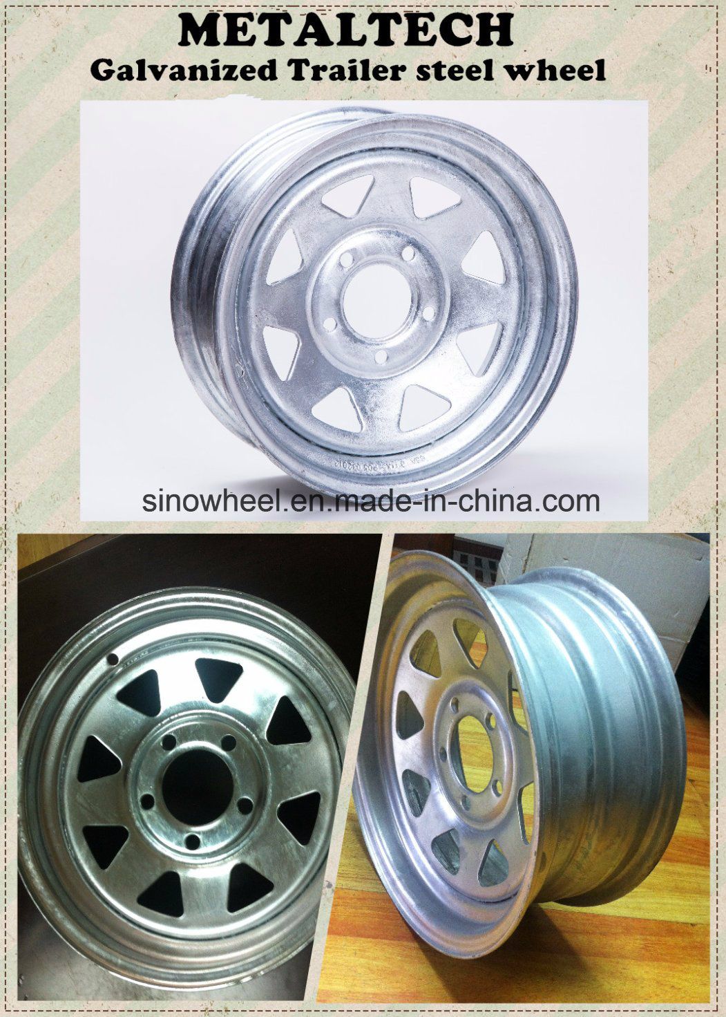 Boat Trailer Steel Wheel Galvanized Steel Wheel Rim