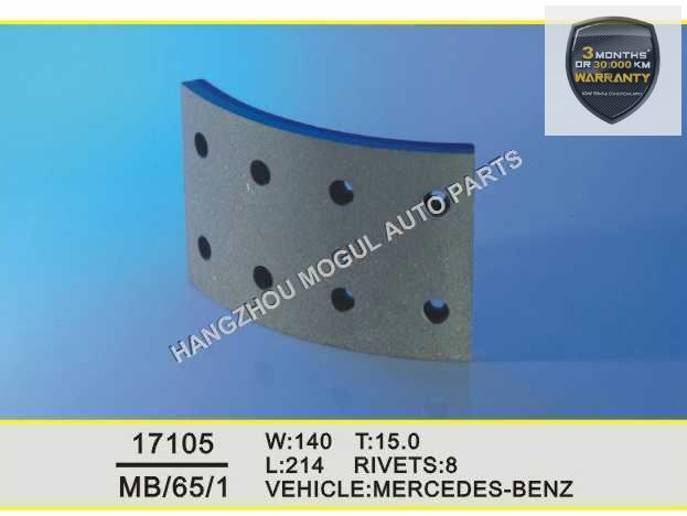 Brake Lining for Heavy Duty Truck Non Asbestos (17105)