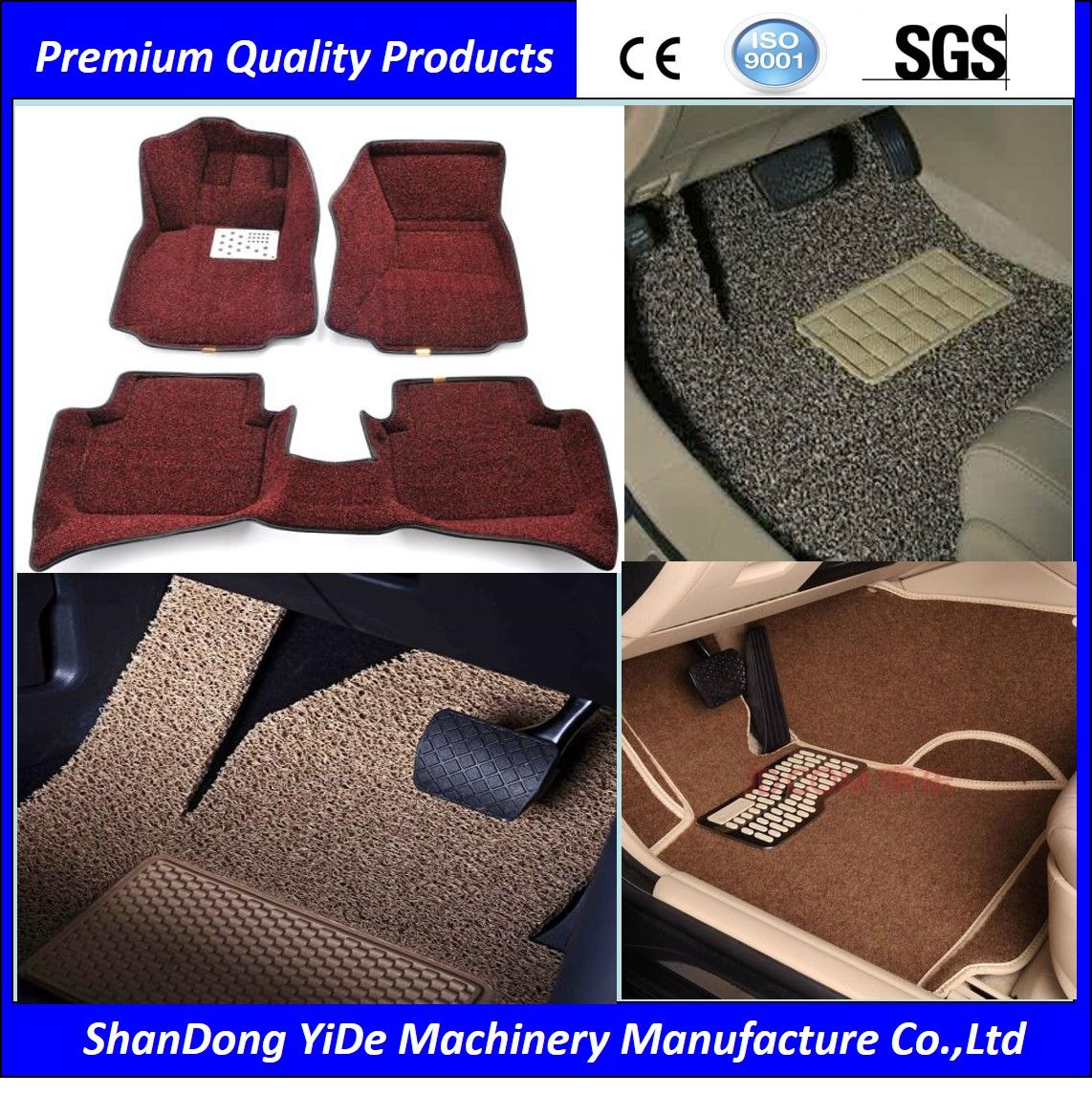 PVC Double Color Sprayed Wire Coil Car Foot Rugs