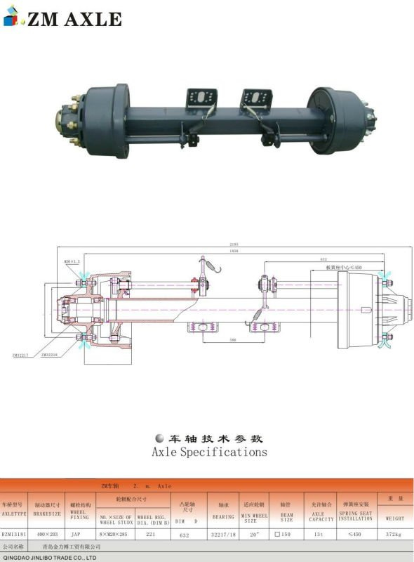 Trailer Part - Jap Type Axle (ZM Type AXle)