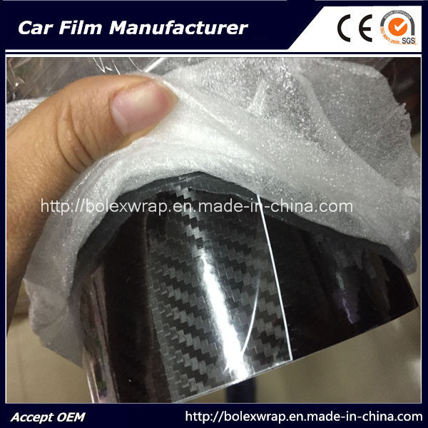 Vehicle Car Wrap Red Super Glossy 5D Carbon Fiber Vinyl Film